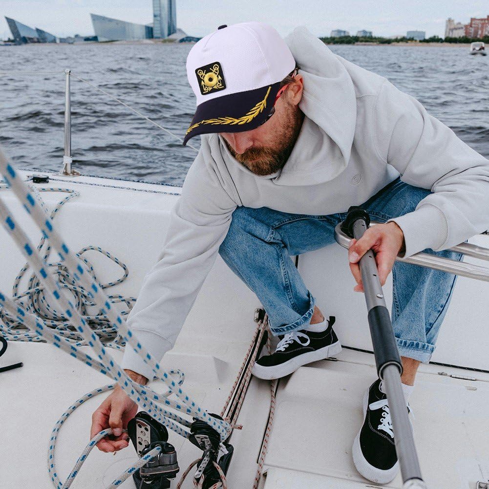 Unisex Captain Captain Captain Baseball Czapka z daszkiem z motywem morskim, czapka na podróż i wakacje na plaży.