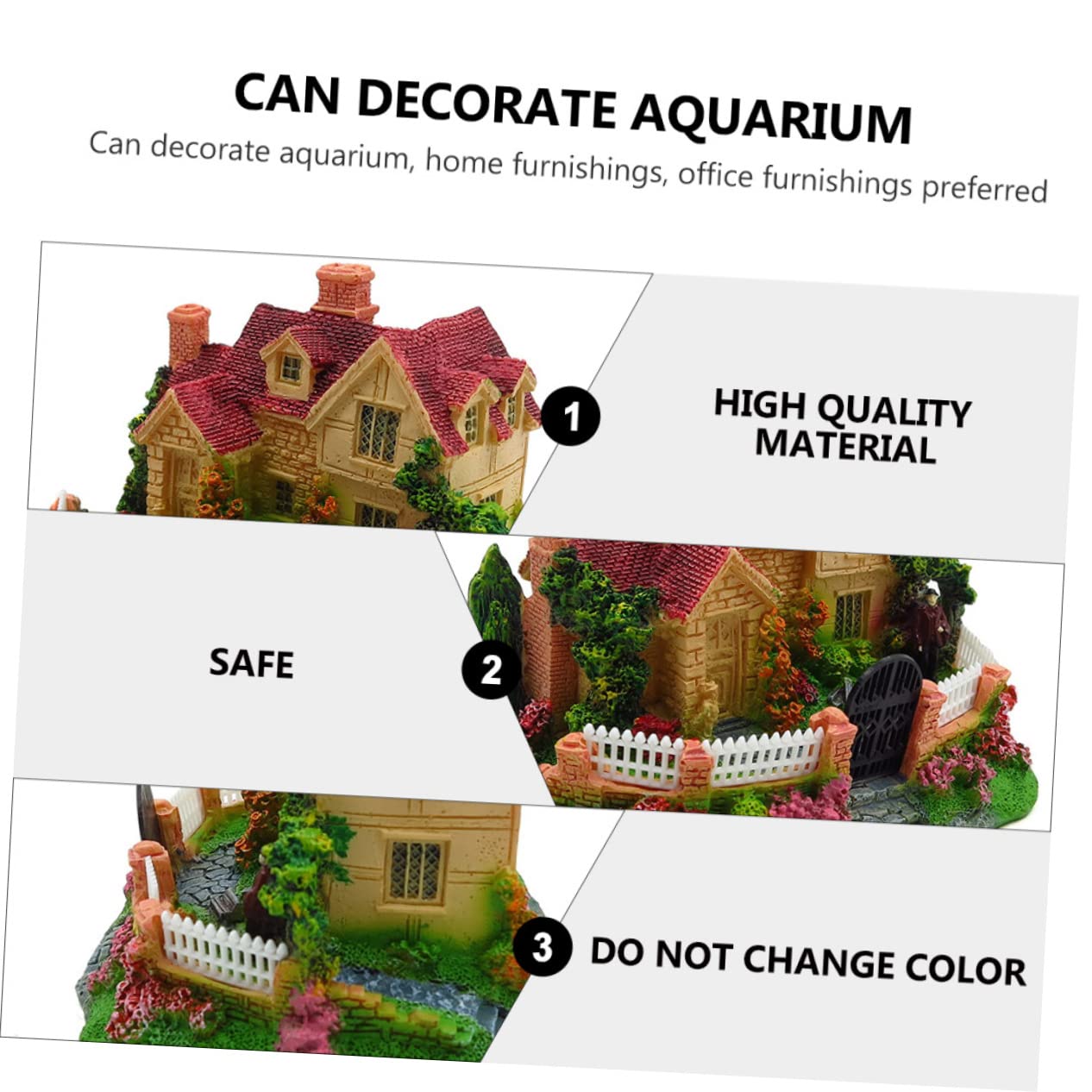 TOYANDONA 2 Piezas Decoración De Pecera Decoraciones para Acuarios Betta Diseño del Acuario Decoración De Peces Paisaje del Acuario Pequeña Casa con Pecera Acuario De Peces Resina Vistoso