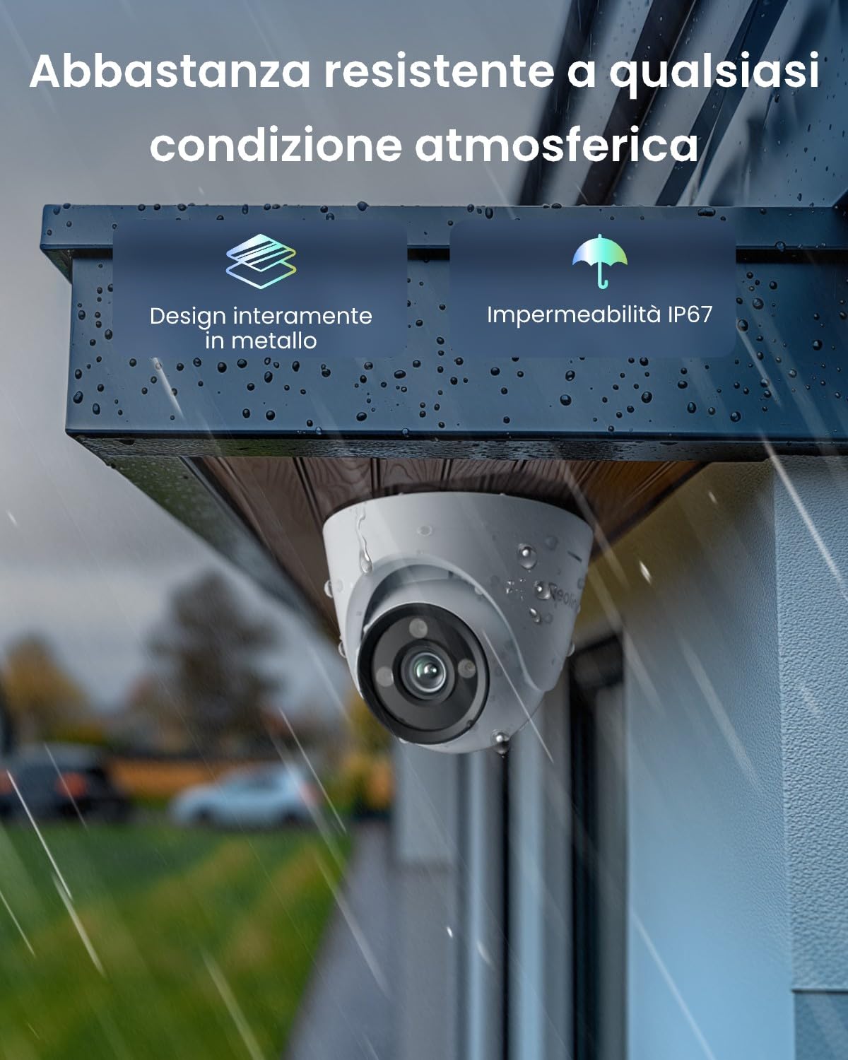 Reolink PoE 4K Telecamera Esterno, Visione Notturna a Colori ColorX, CX820 | HDR, Super Apertura F1,0, Sensore 1/1,8", Rilevamento di Uomo/Veicolo/Animale, Faretti, Sirena, Audio Bidirezionale