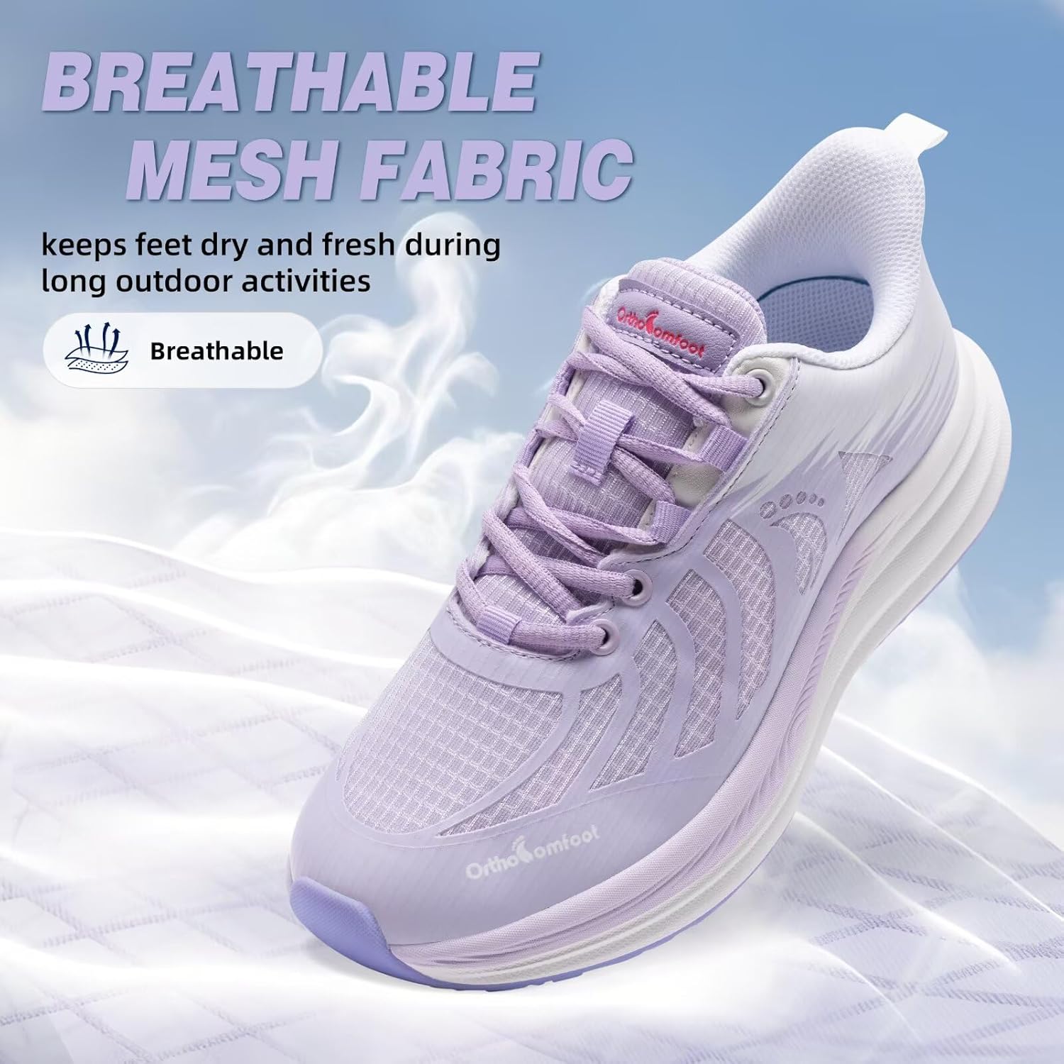 Women's Orthopedic Road Running Shoes: Comfortable Arch Support Plantar Fasciitis Orthotic Sports Exercise Fashion Sneakers, Casual Flat Feet Tennis Work Walking Shoes for Foot and Heel Pain - Image 7