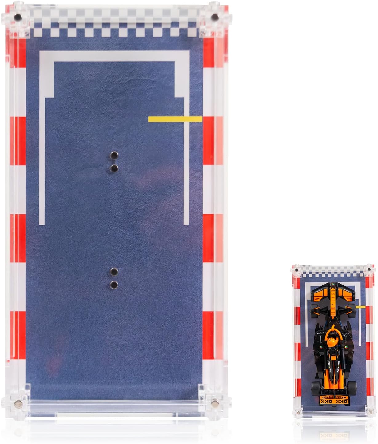 Acrylic Display Case Compatible with Lego Speed Champions F1 Team Race Car Toy, Dust-Proof Display Box Compatible with Lego 77242-77251,Size:8.66×4.33×3.15 in(NOT Included The Model)