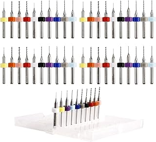 HighFree 50PCS PCB Drill Bits Set Carbide Micro Drill Bits for Print Circuit Board Stone Dremel Jewelry CNC Engraving, 0.3mm to 1.2mm (5pcs Each Size)