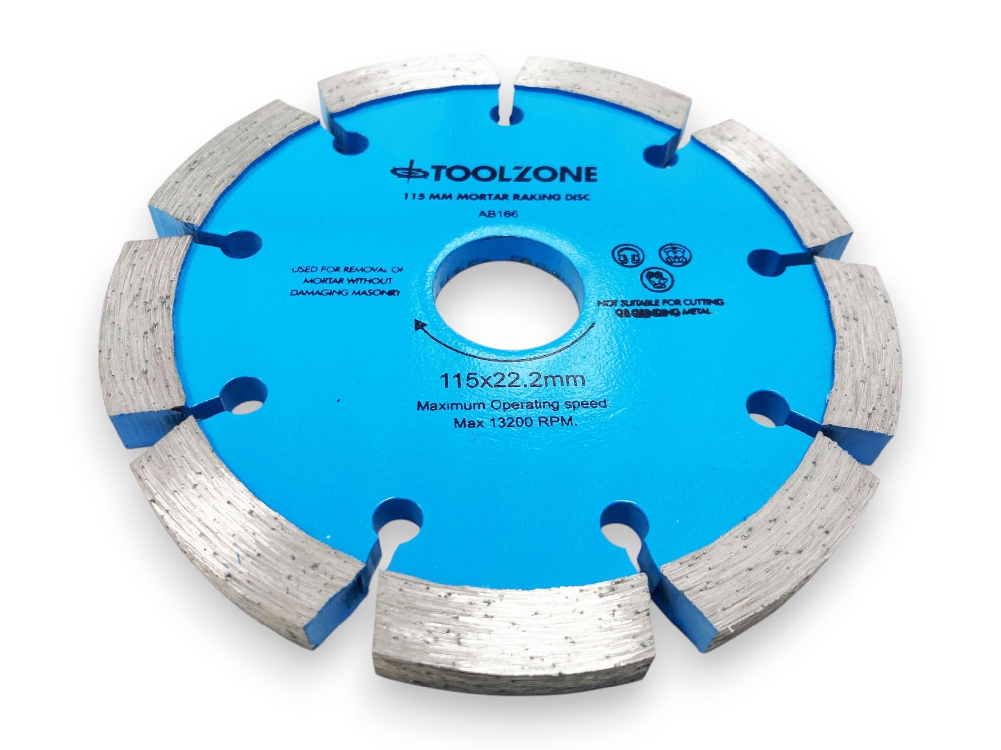 Toolzone 115mm x 8mm Diamond Tipped Mortar Raking Disc Masonry Blade 4-1/2” Grinders