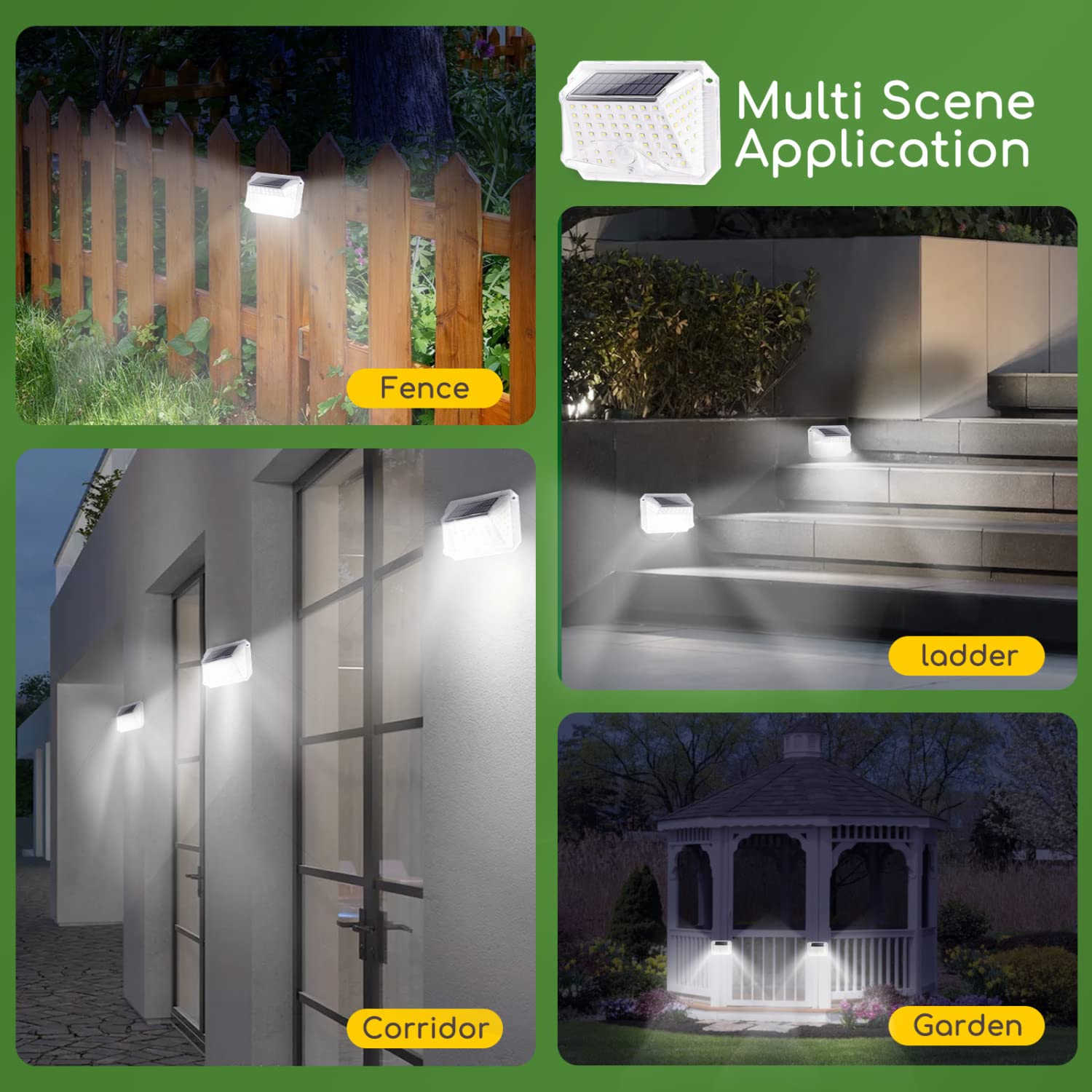 Aigostar Luz Solar Exterior,Luces LED Solares Exteriores【16 Pack / 3 Modos】con Sensor de Movimiento,270º Impermeable IP65 para Jardín Camino Entrada Garaje Patio