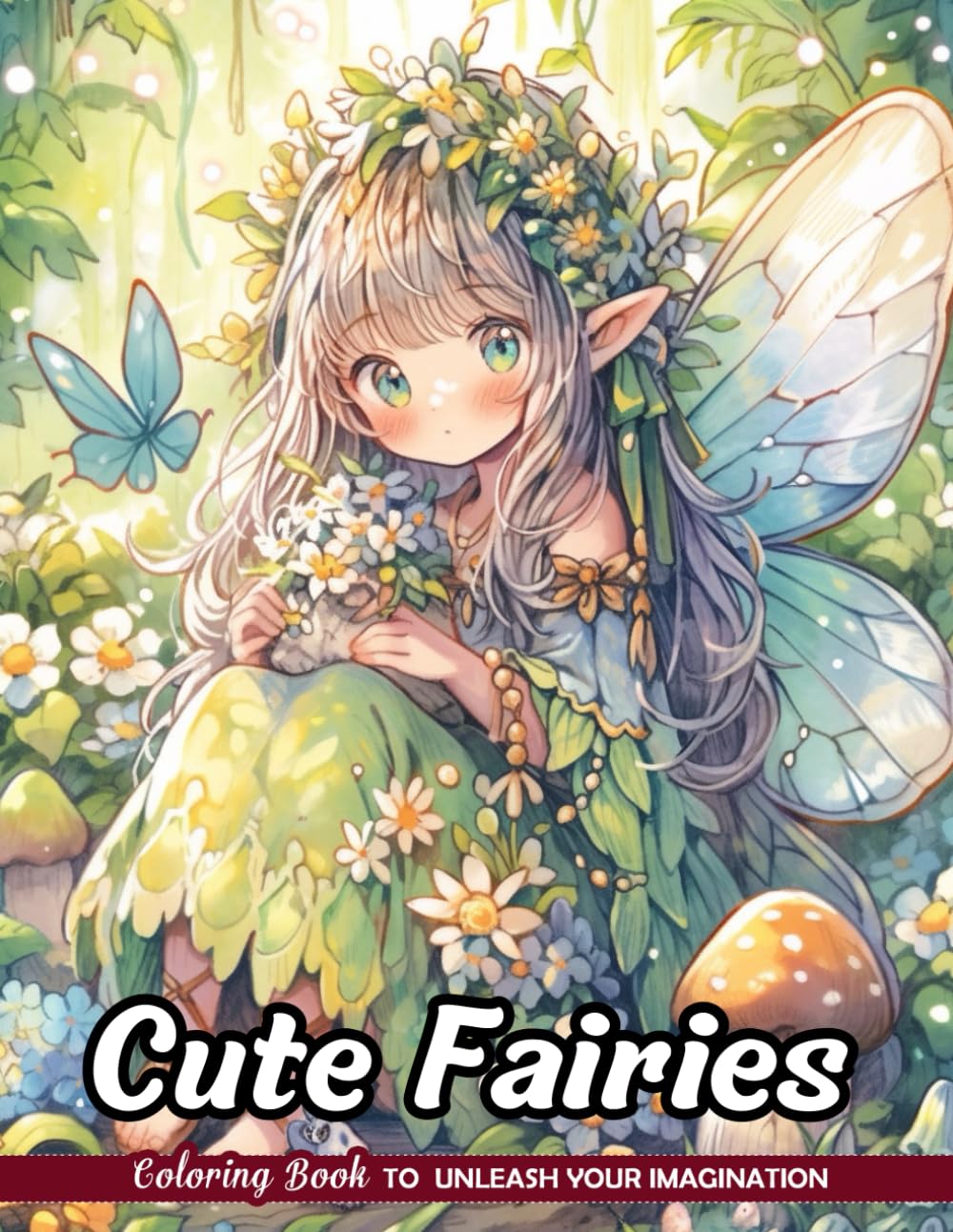 Cute Fairies Coloring Book: Enchanting Pixies for Whimsical Coloring