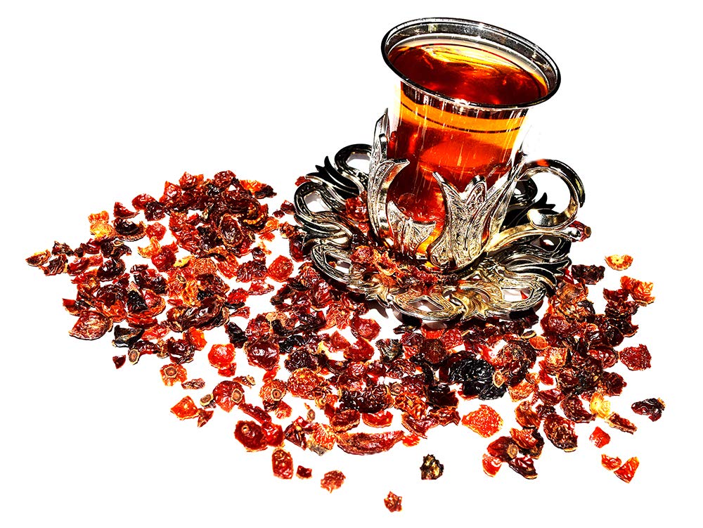 Rosehips Tea, decaffeinated, grown, and harvested in Europe, has a hint of sweetness and a subtle layer of complexity, Loose Leaf Tea - 8oz