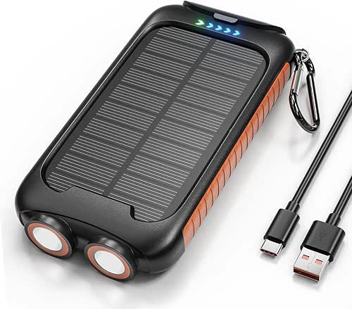 Solar Charger Power Bank, 38800mAh Portable Phone Charger with 1