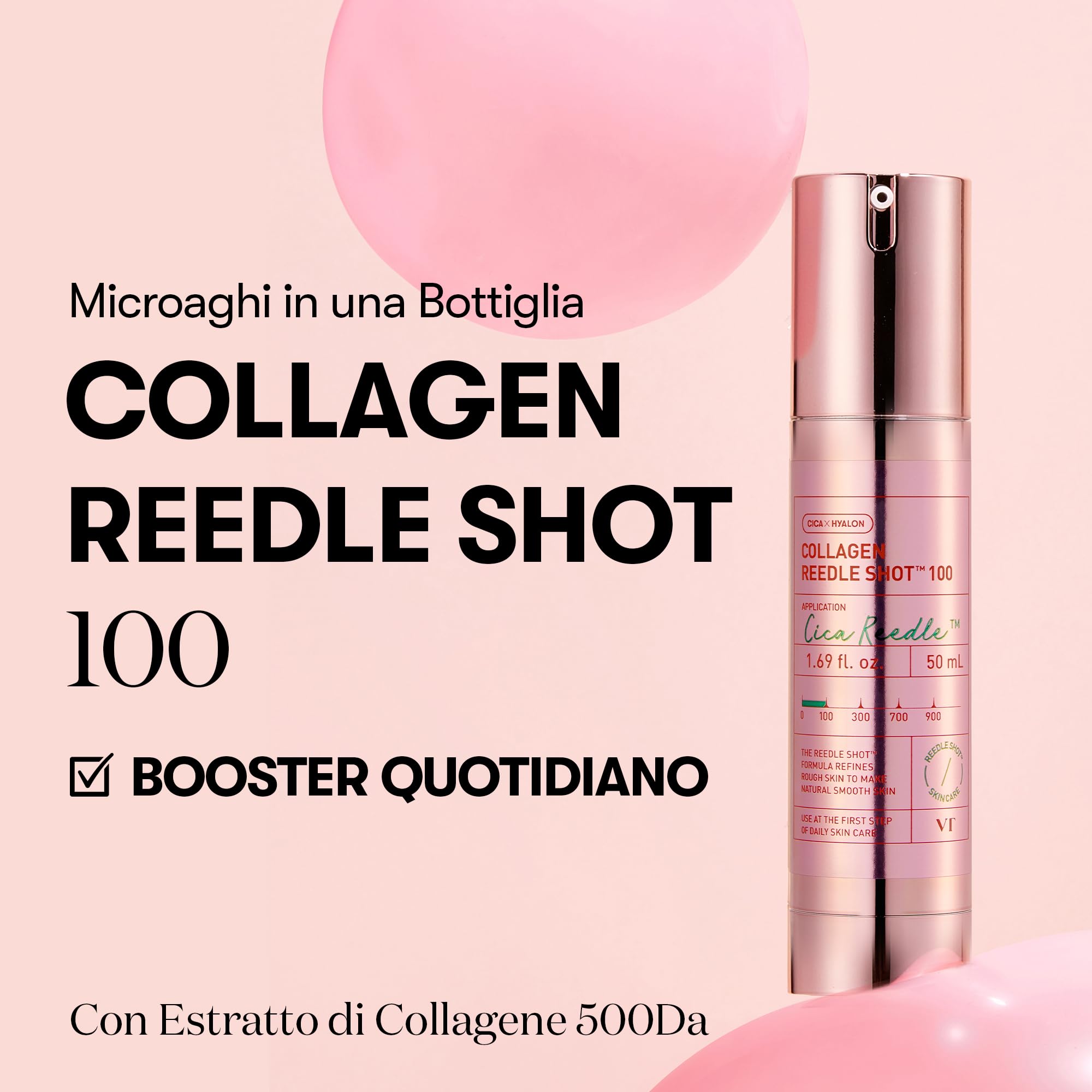 VT COSMETICS VT COLLAGEN REEDLE SHOT 100, siero al collagene per microneedling da 50 ml