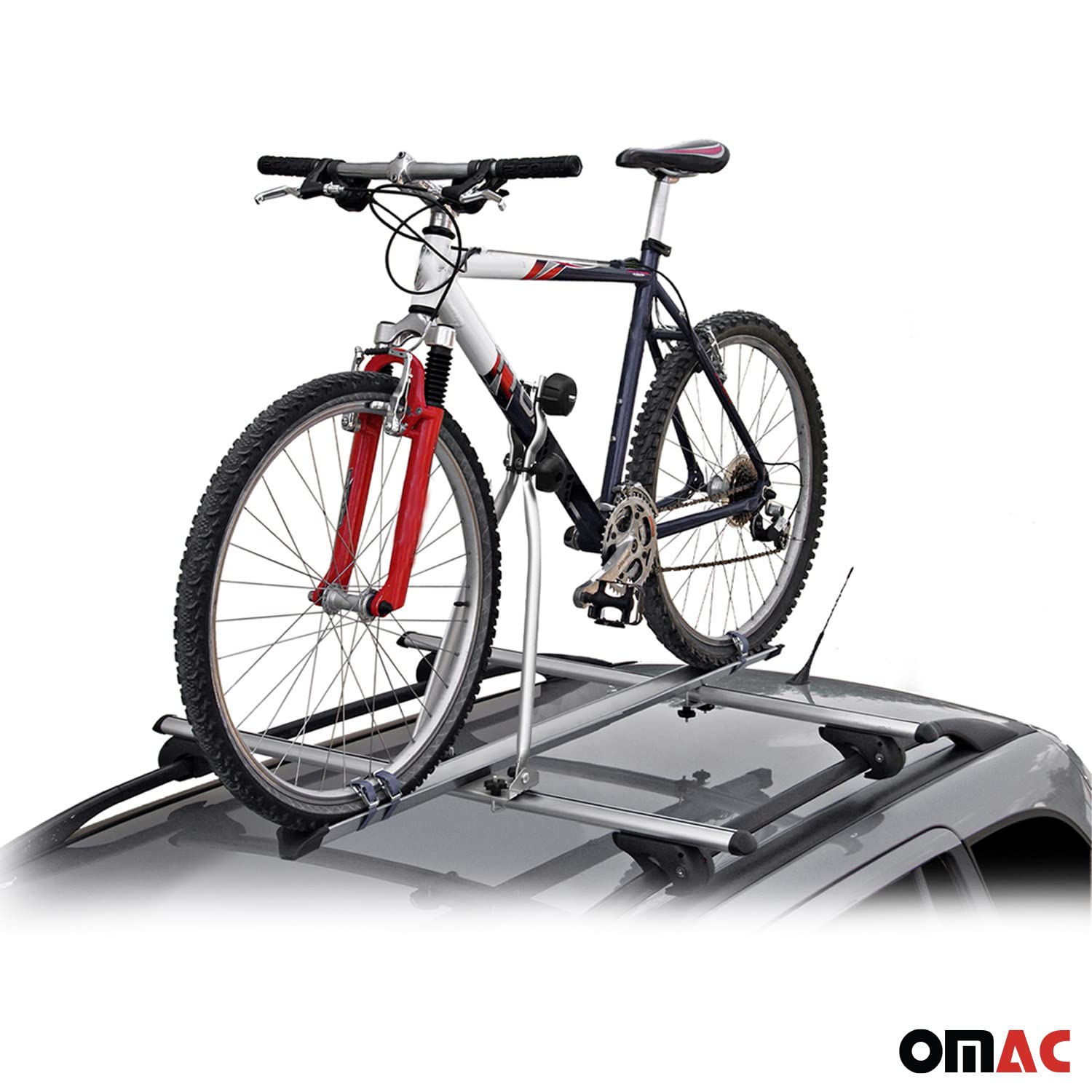 MENABO Bagażnik Rowerowy Huggy Dachfahrradträger kompatybilny z 1 Rower bis 15kg TÜV Stal