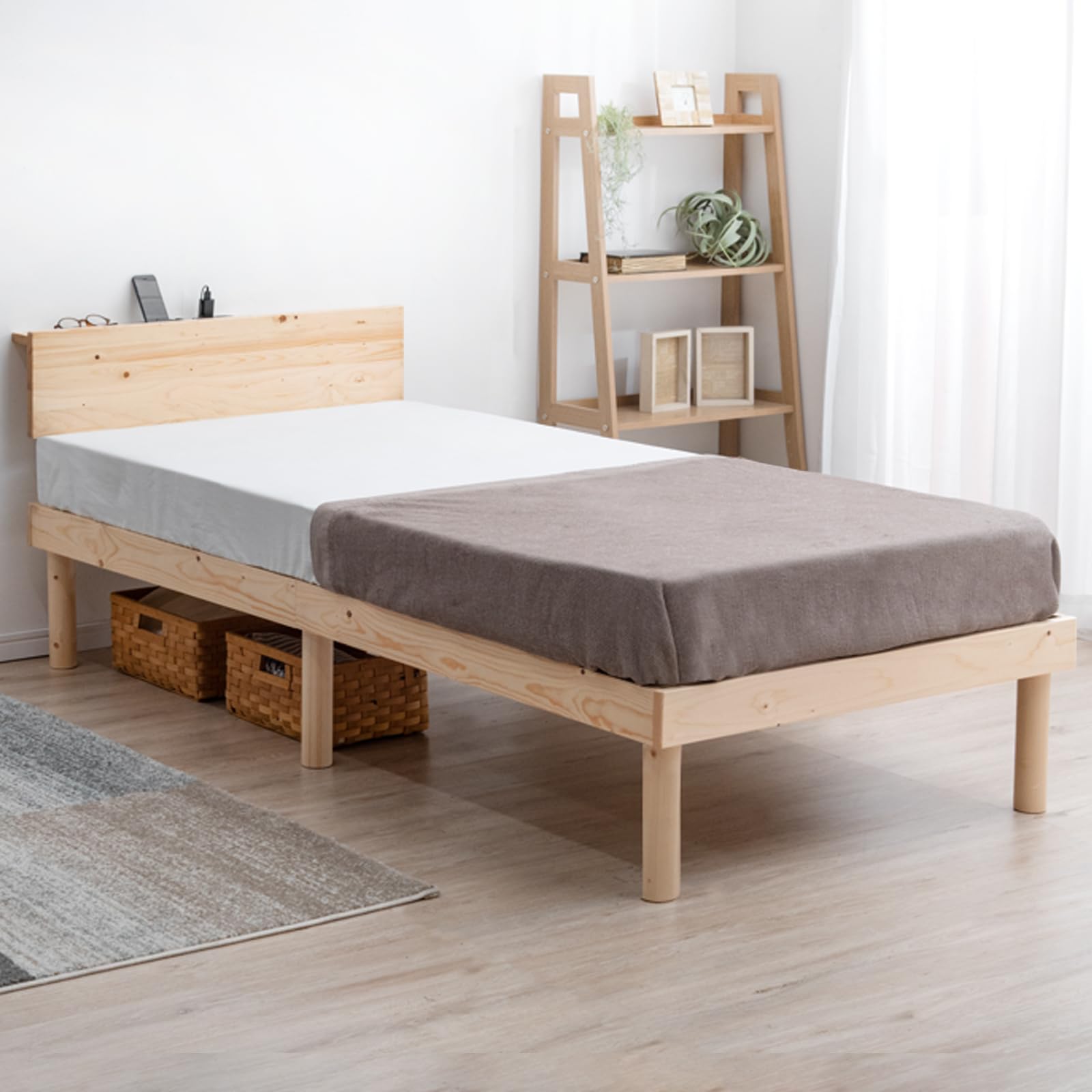 ベッドフレーム Tansu no Gen Single Bed, Storage Amazon.co.jp: Bed (Short Semi-Single, Main Unit Only), Made in