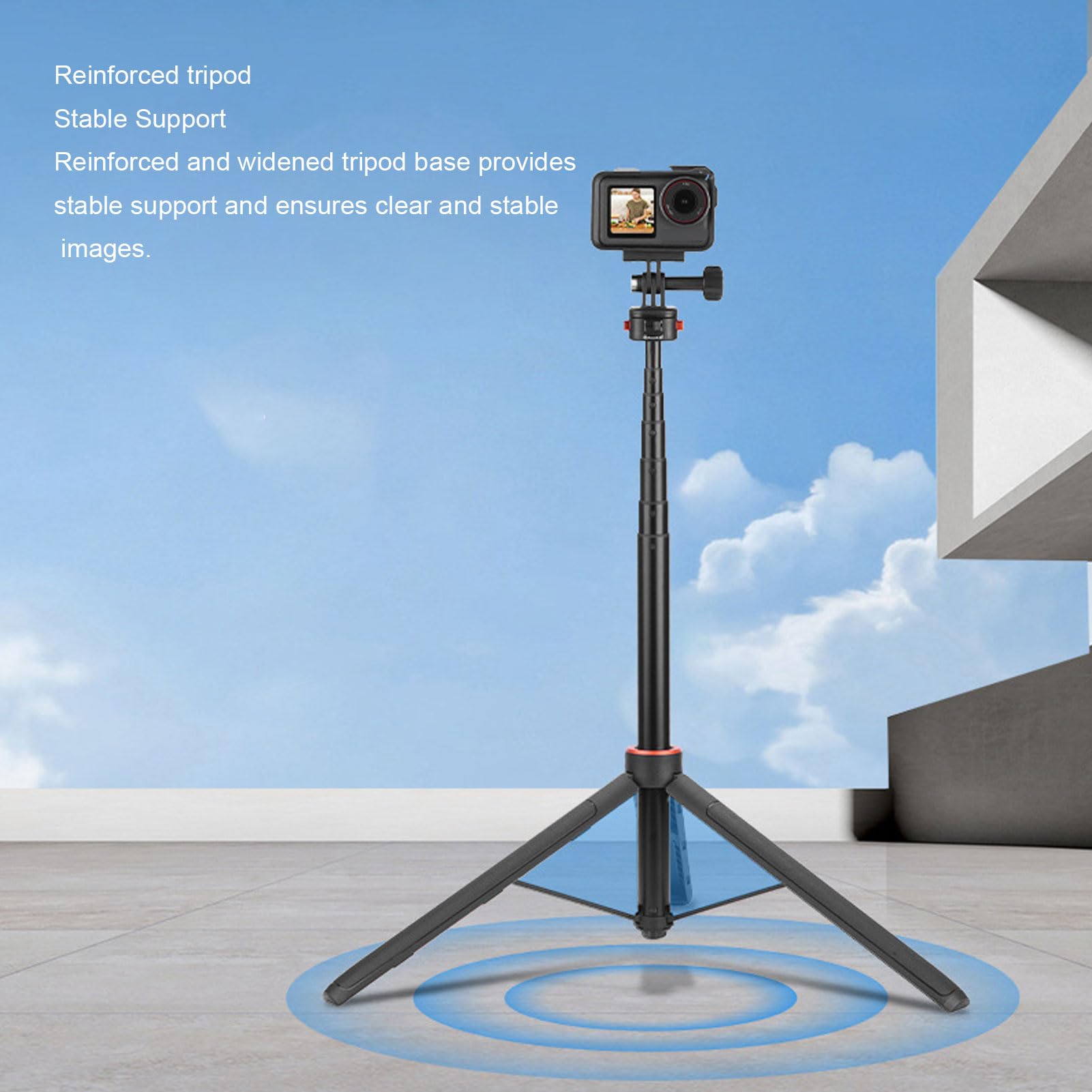 Camera Tripod Extendable Magnetic Selfie Stick Action Tripod with Adapter for Vlogging Photography and Outdoor Activities