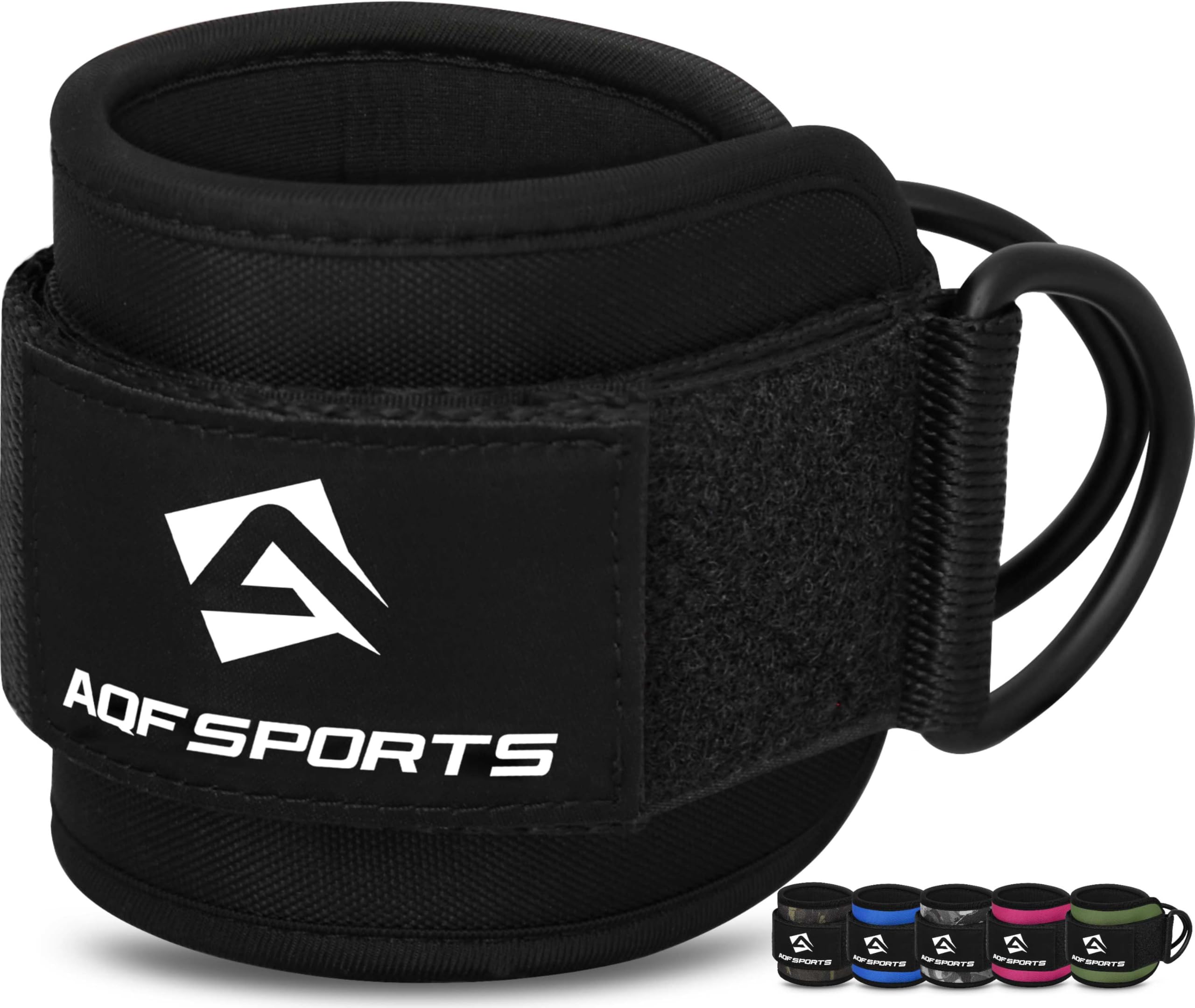 AQF Ankle Straps for Cable Machines Attachment - Neoprene Padded Gym Wrist Cuff Legs Extensions Curls, Kickbacks, Weightlifting Hip Abductor, Abs, Glute Workout