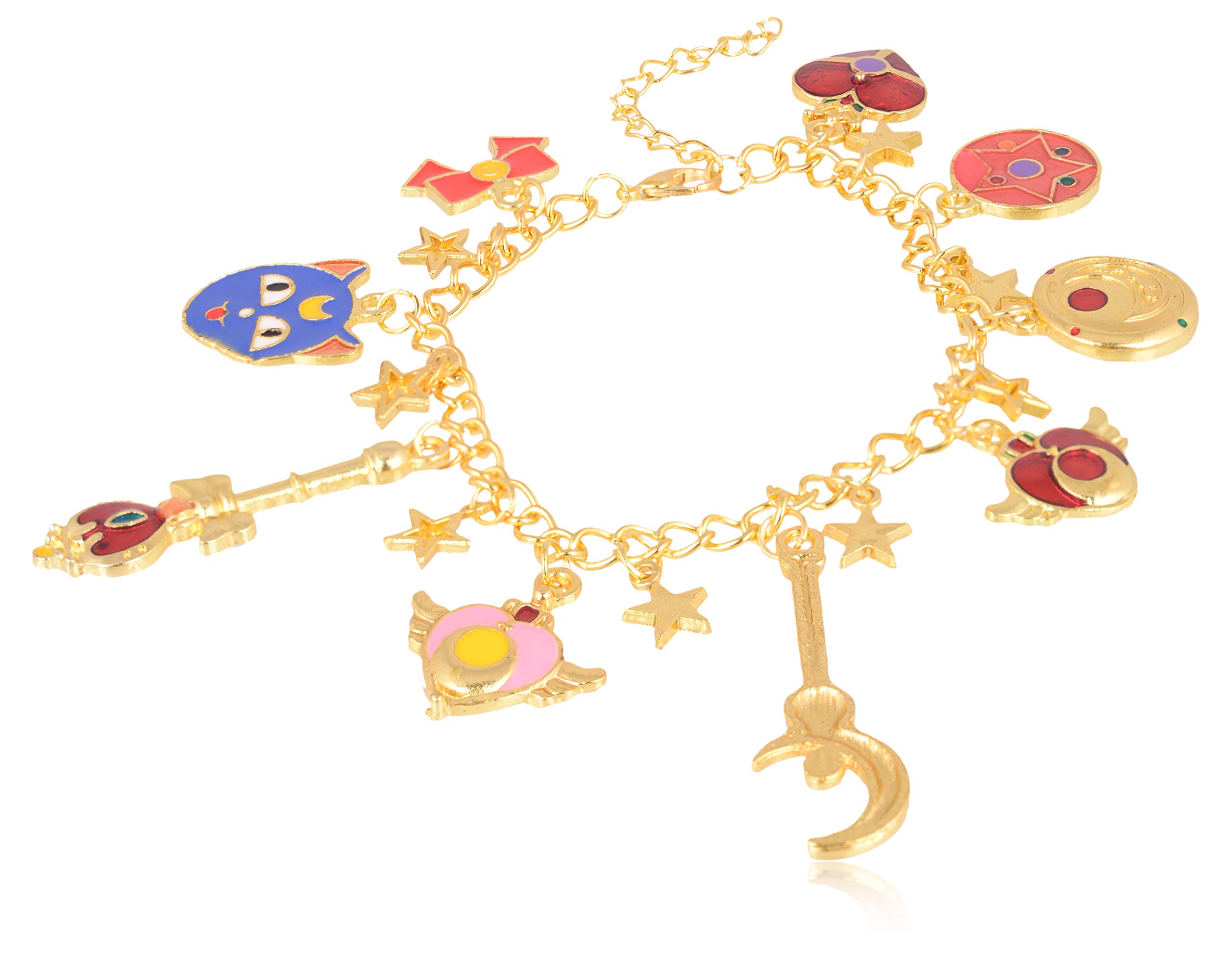 Accessorisingg Japanese Anime "Sailor Moon" Inpsired Gold Multiple Charm Bracelet [BR268] (B07HX4Q5ZR) Amazon Price History, Amazon Price Tracker