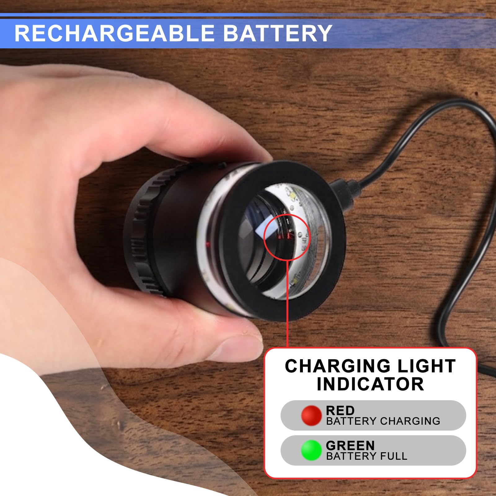 Wiederaufladbare Lupe mit 10-facher Vergrößerung, mit 5 weißen und 5 UV-LEDs, langlebiges Metallgehäuse, optische Glaslinse, abnehmbares Glasabsehen für Schmuckinspektion, Uhrenreparatur, Münzen