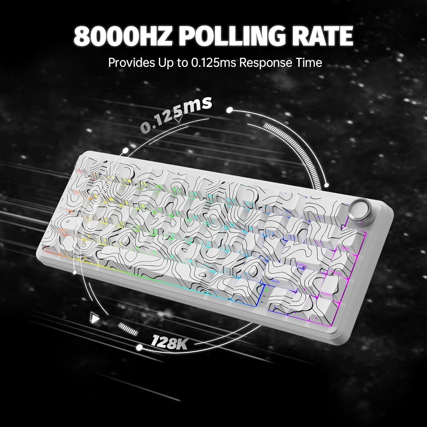 ATTACK SHARK 60% Hall Effect Keyboard and X11 Wireless Gaming Mouse,X65 Pro HE Magnetic Keyboard RGB Hot Swap 8KHz Polling Rate,Superlight Mouse w/Charging Dock 22K dpi,Bluetooth/2.4Ghz/Wired