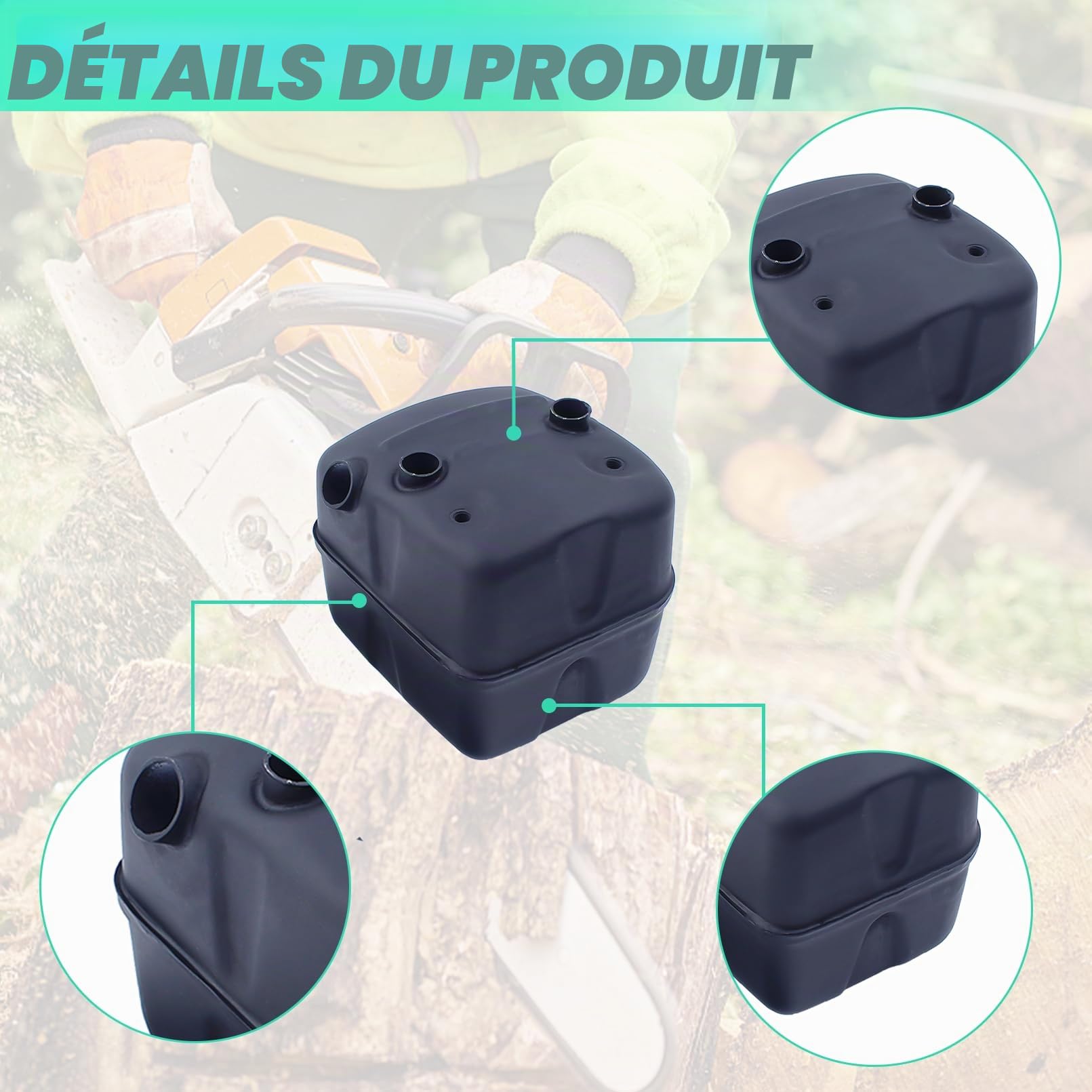 ADEFOL Kit de Pot Échappement pour Husqvarna 371 372XP 385 390XP 70cc Série | Silent Bloc Echappement avec Support Joint Plaque de Refroidissement Boulon Pièces Accessoire de Tronçonneuse 503765301