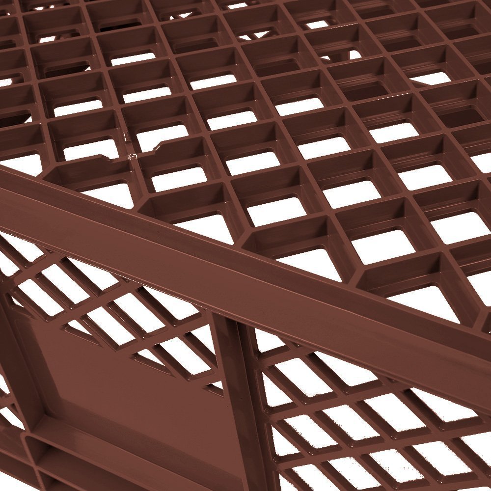 Juego de 6 cestas perforadas y apilables, calidad industrial, aptas para alimentos, 600 x 400 x 240 mm, color marrón