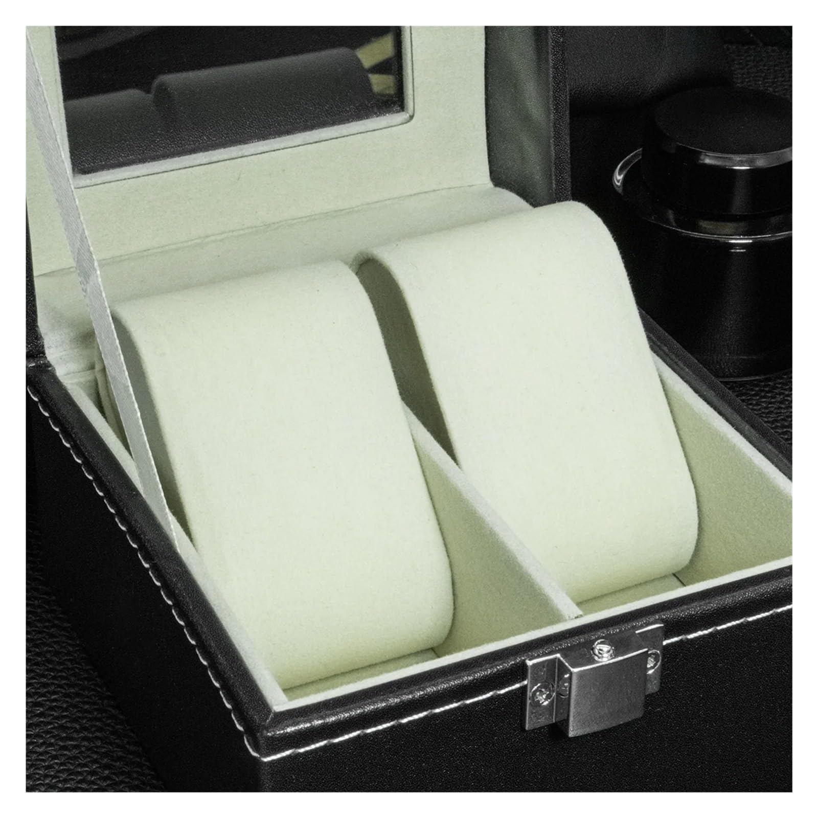 Uhrenbox aus PU-Leder mit Glasplatte, Aufbewahrungsbox for Uhren, Uhrenhalterung, Geschenke zur Aufbewahrung von Uhren(Color 1)