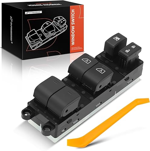 A-Premium Interruptor de ventana eléctrica principal del lado del conductor delantero compatible con Nissan Pathfinder 2007 2008 2009 2010 2011 2012