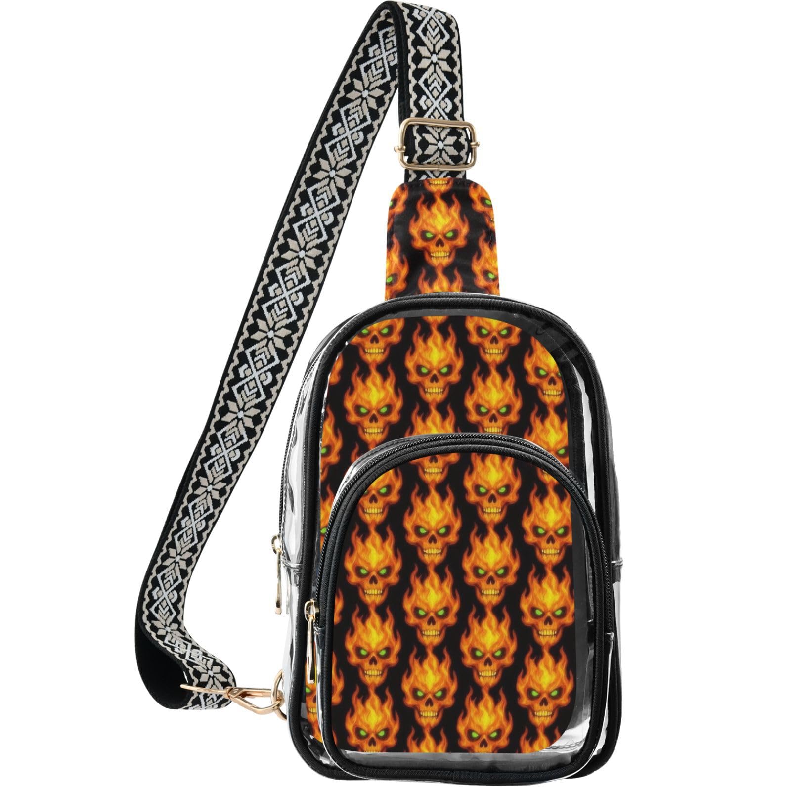 Bolso cruzado transparente elegante con acabados de alta resistencia 8