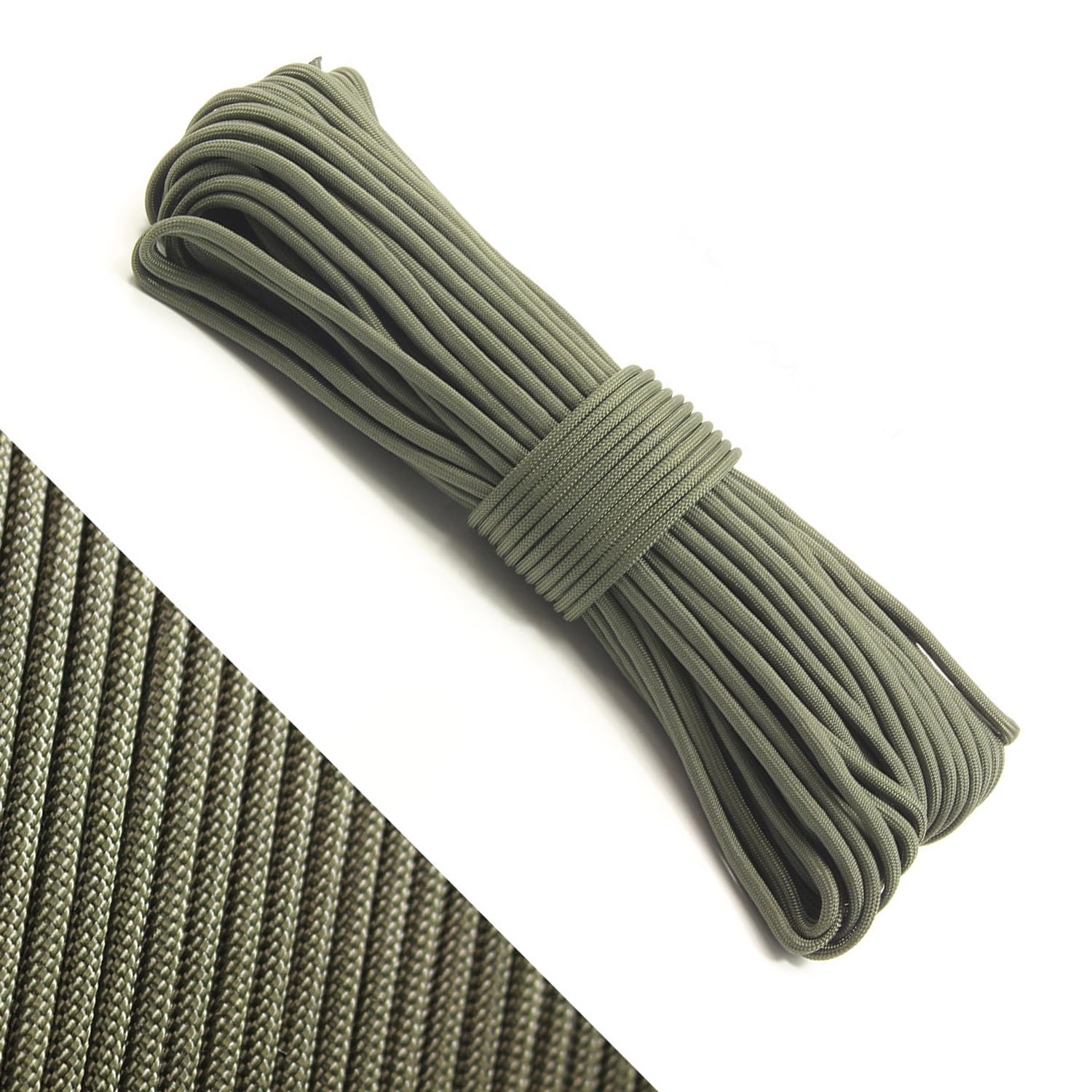 PWPAM 31m Paracord Rope 4mm Parachute Cord 11-Strand Core Tested to 550lb Paracord Ideal for Crafting, DIY, Camping, Survival, Outdoor (Army Green 11-Strand, 31m/100ft)