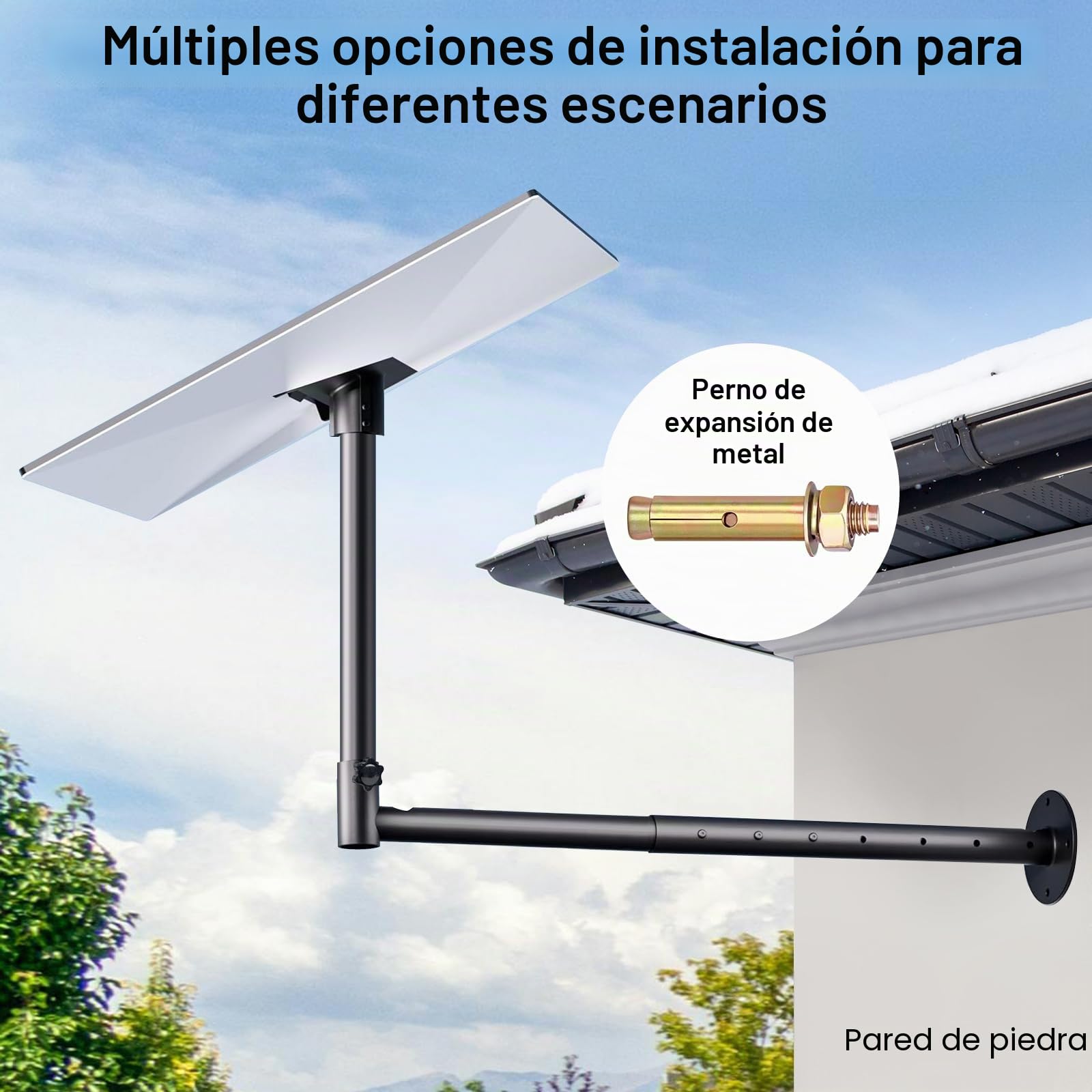 LIROPAU Mount Compatible con Starlink V3, Soporte de Pared | montaje en pared compatible con Starlink de ángulo vertical Gen 3 con adaptador de tubo compatible con Starlink V3