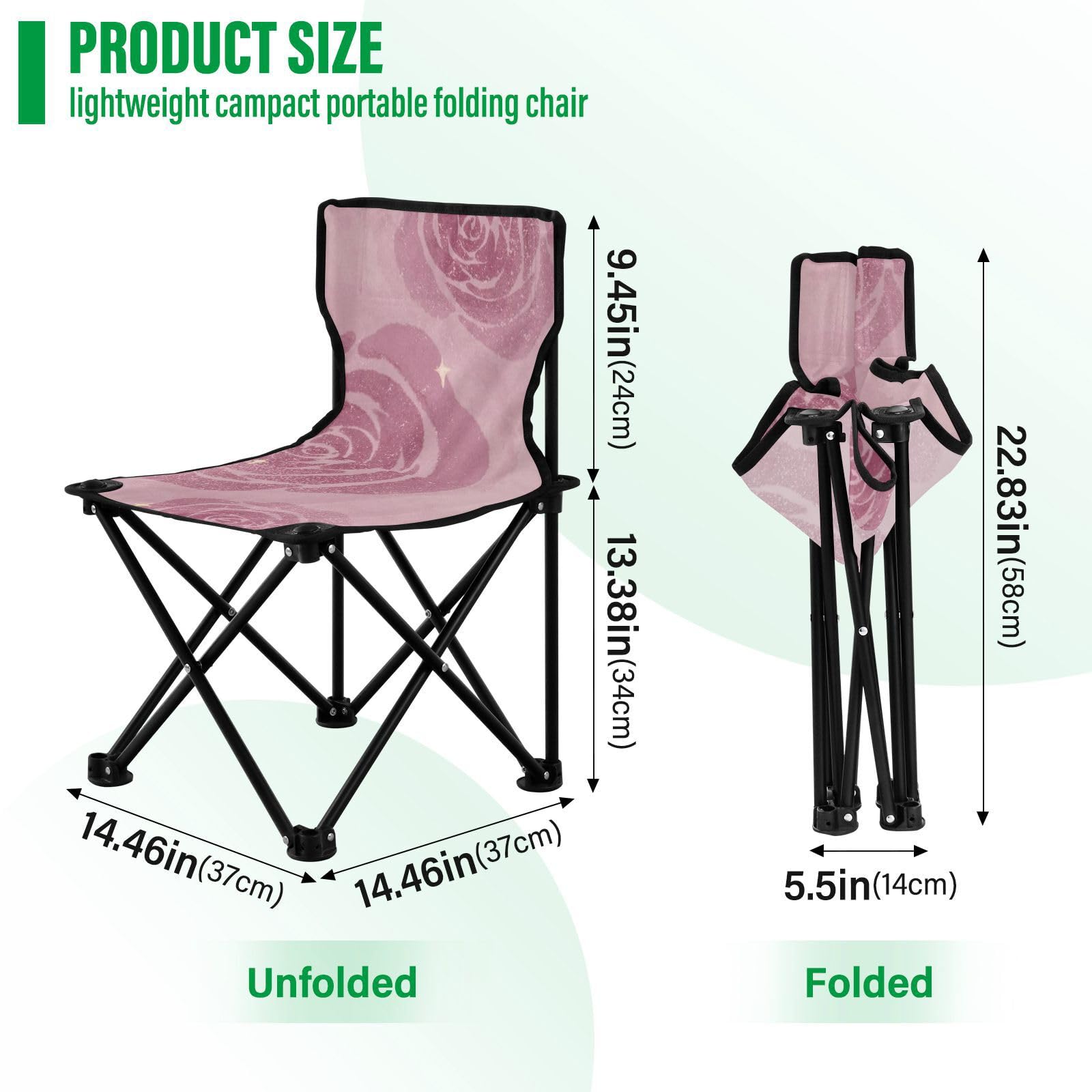 Silla plegable de campamento para mochilero, color rosa melocotón, sillas plegables ultraligeras con bolsa de transporte, silla de senderismo para viajes en interiores