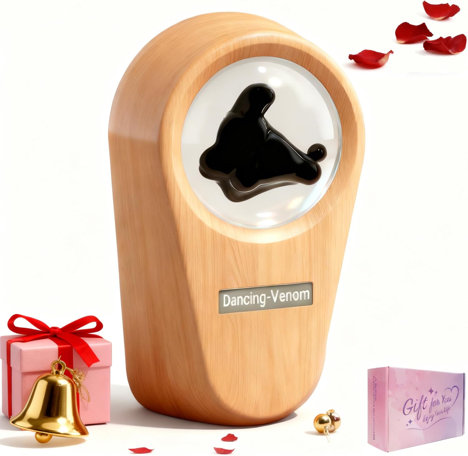 Ferrofluid Sound Visualizer, Dancing Ferrofluid Speaker Music Mate, Audio Visualizer Desk Art with Lamp, Valentines Day Gifts for Her/Him - Desk, Bedroom & Office Display (No Speaker) (Loop Tube)