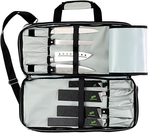 Miniatura 2 de EVERPRIDE Bolsa para cuchillos de chef con capacidad para 20 cuchillos, además de un compartimento grande con cremallera para herramientas de
