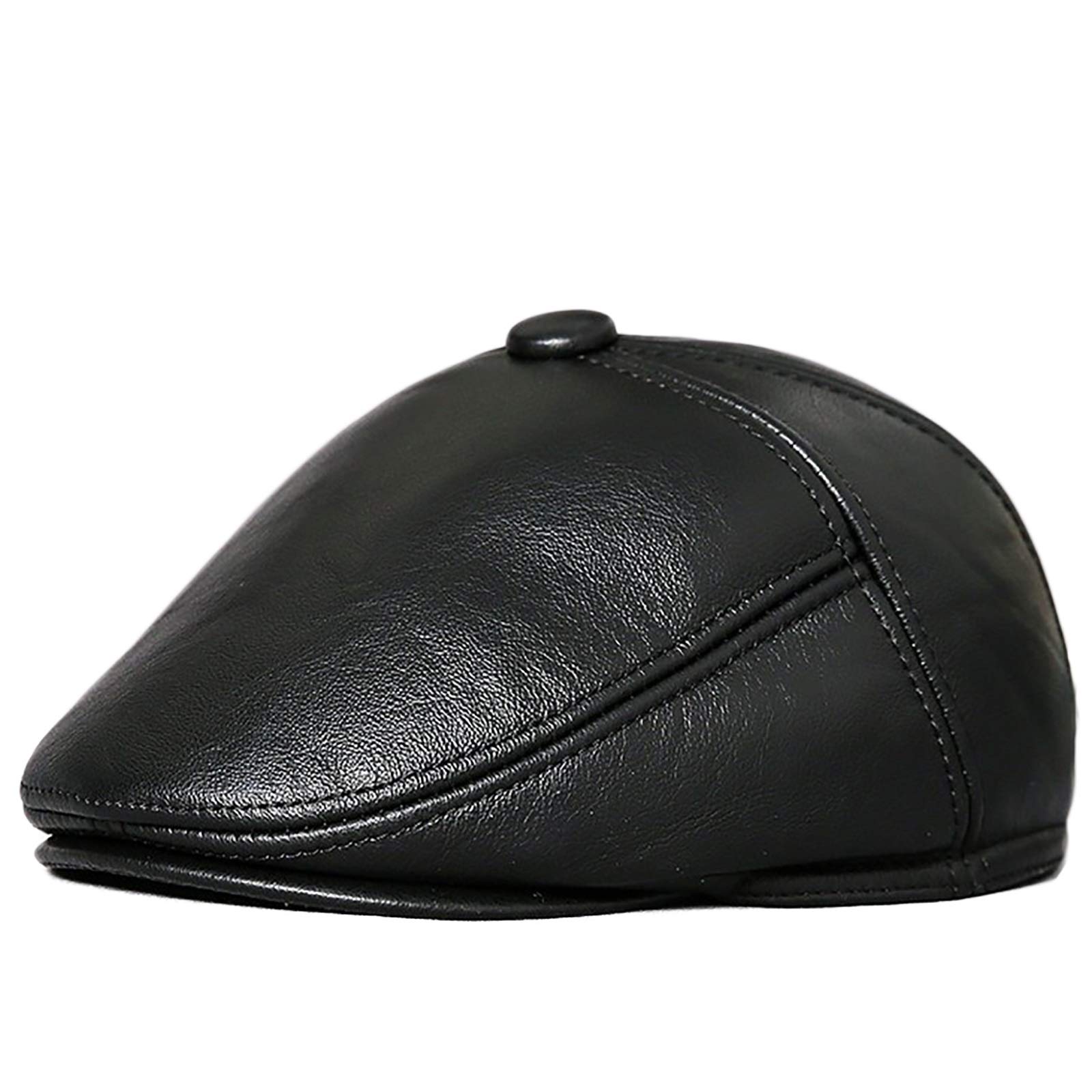 Béret en cuir chaud pour homme idéal pour les promenades hivernales