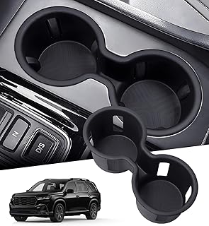 Center Console Cup Holder Inserts for Honda Pilot 2023-2026 & Passport/Ridgeline 2024-2026, Interior Accessories TPE Car Cup Holder Cover for 23-26 Pilot & 24-26 Passport/Ridgeline, Black