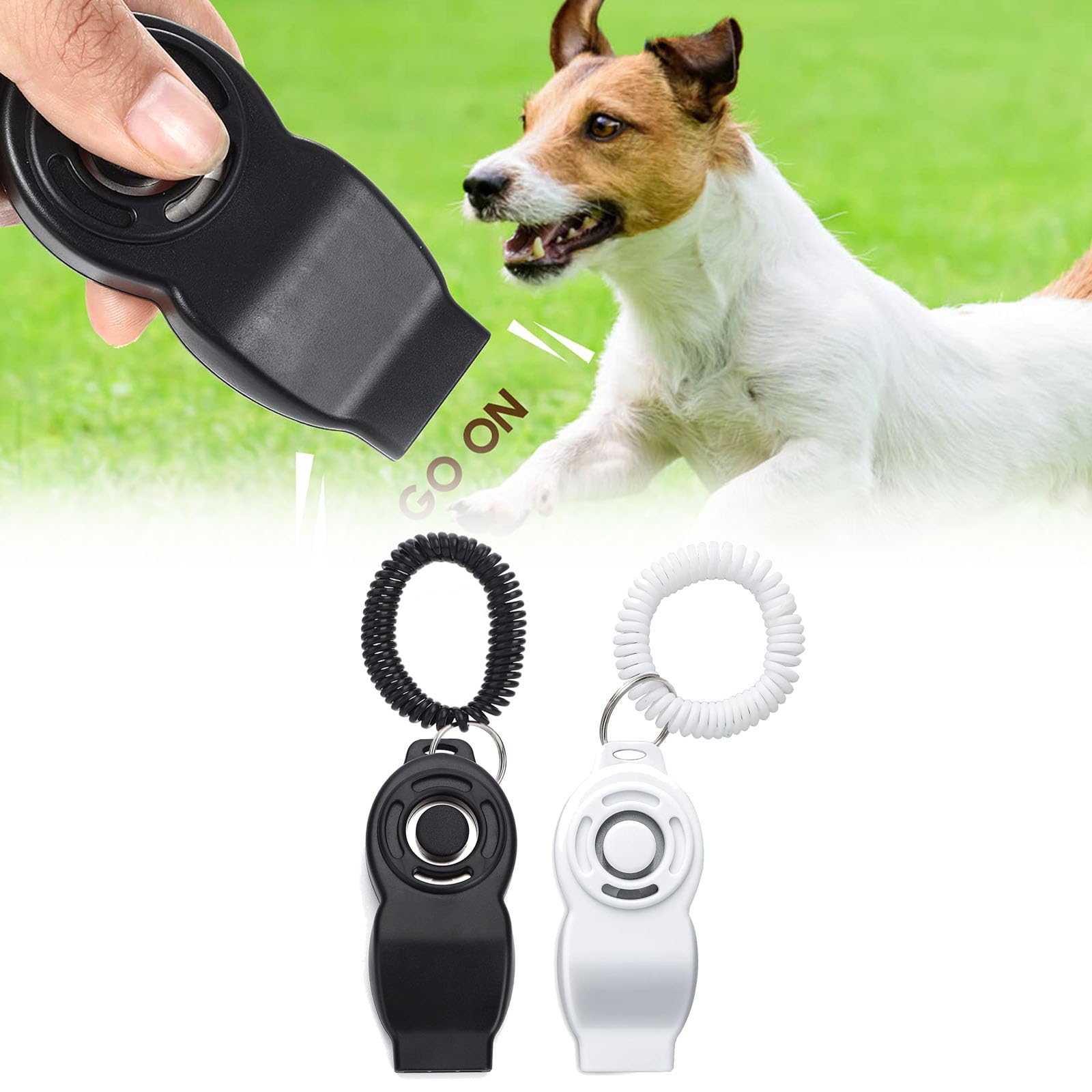 Pet Training Clicker, 2Packs Dog Training Whistle with Wrist Strap, Pet Training Clicker for Dog Cats Birds Horses Perfect for Behavioral Training, Barking Control Device, Small Pet Training Tool