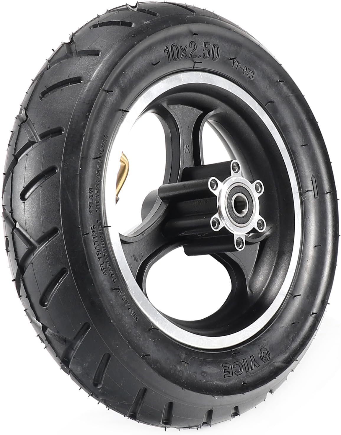 10x2.50 Inflatable Front Wheel Pneumatic Tire aluminium Wheel Hub Compatible with 10inch Electric Scooter Tire