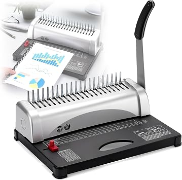 Binding Machine, Binding Machine, 21 Holes, 450 Sheets, Comb Binding Machine, Letter Size, A4, A5 or Less Spiral Binding Machine