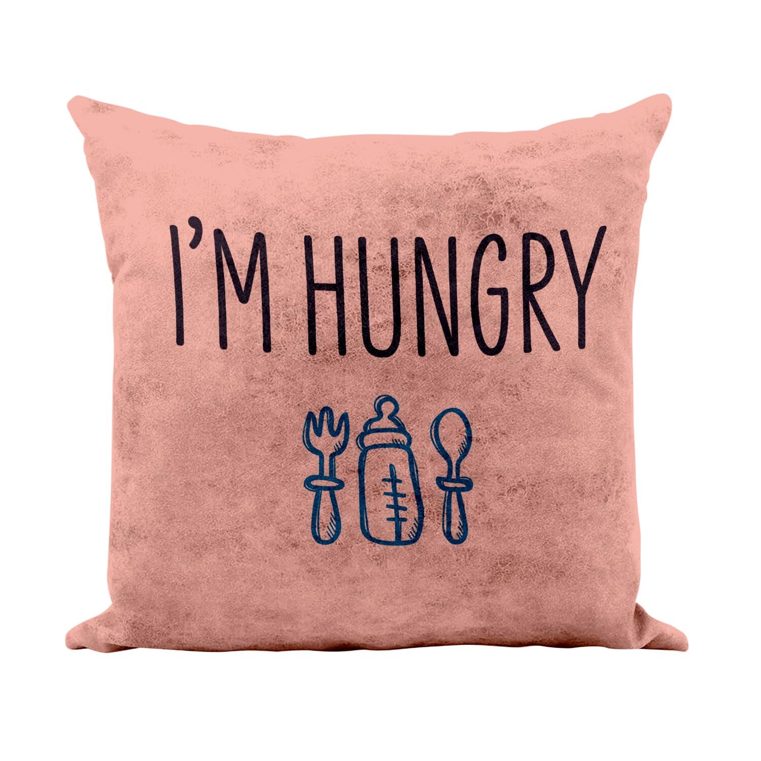 Coussin similicuir rose 40x40 cm I Hungry Bottle Baby Cute