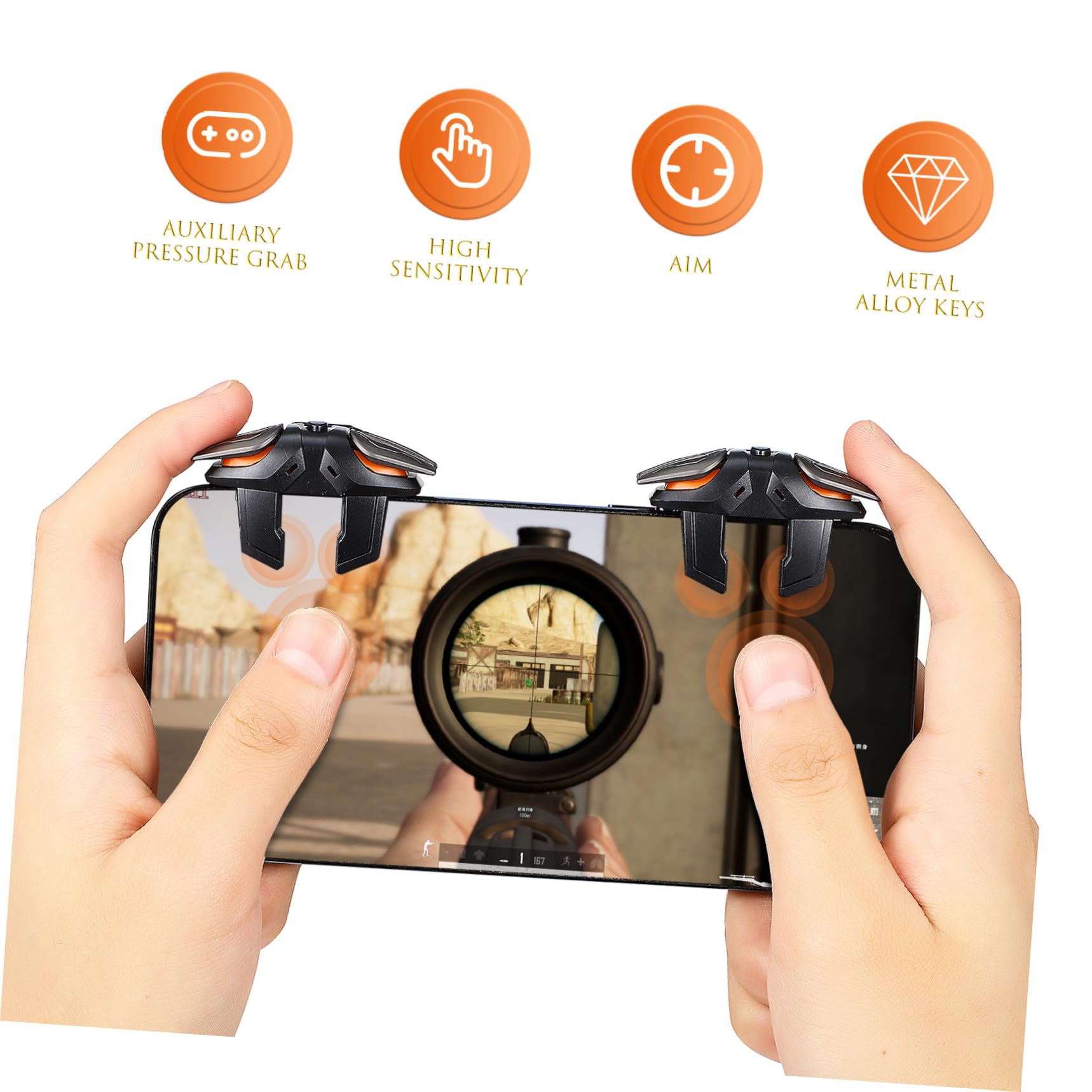 RORPOIR Mobiler Gaming Controller Trigger für Gamecontroller mit Kabel Gaming Handschuhe PC aus Abs Kunststoff für Handy Spiele