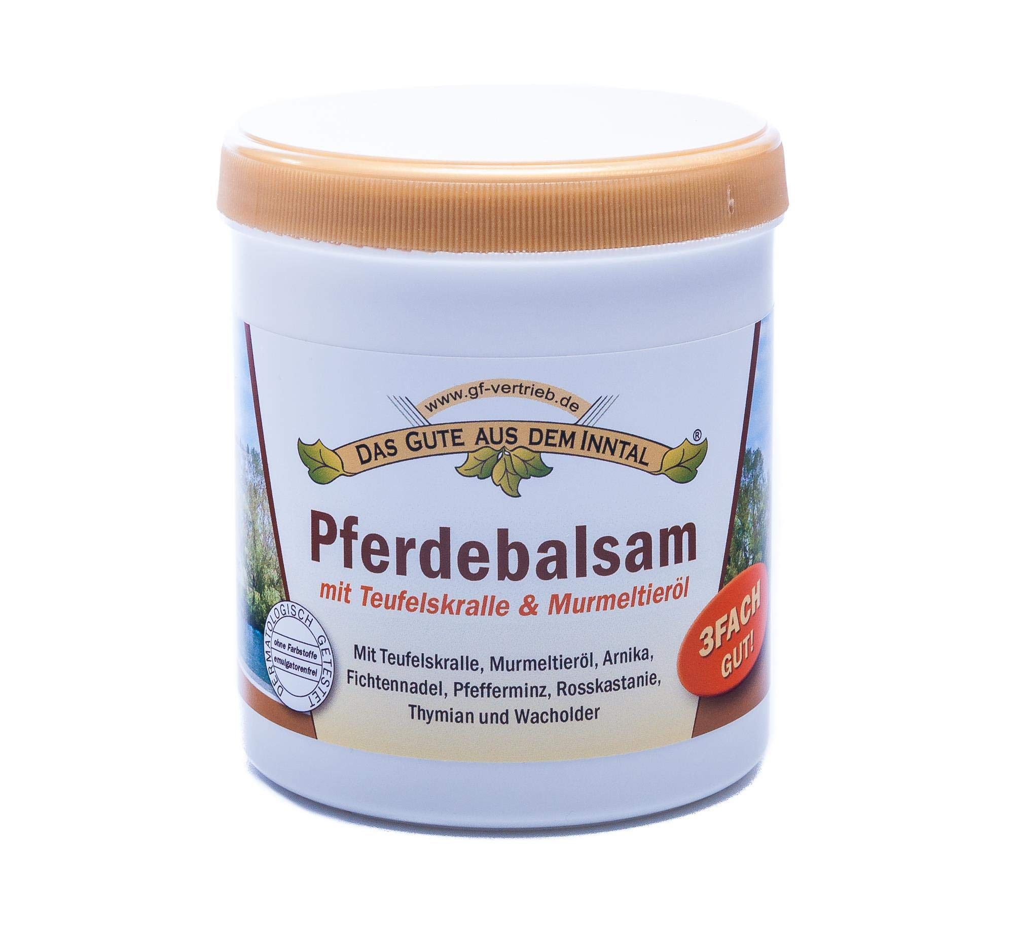 Das Gute aus dem Inntal Bálsamo para caballos con garra de diablo y aceite de marmota, 500 ml