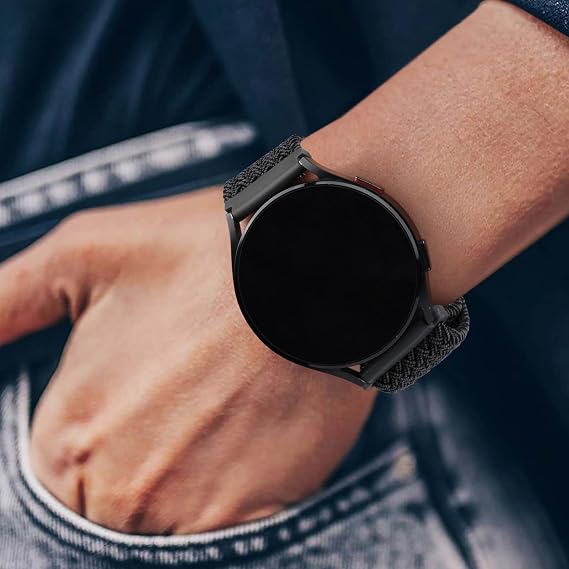 Amazfit Bip 5 / Bip 6 スマートウォッチ用編組バンド 22mm ソフトで調節可能なナイロンスポーツ交換用ストラップ Amazfit Bip 5 / Bip 6 / GTR 4バンド対応 レディース メンズ
