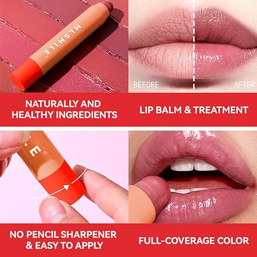 Miniatura 3 de Juego de bálsamo labial tintado hidratante mate de 3 colores, lápiz labial con acabado brillante natural, bálsamo de color de labios ligero, brillo