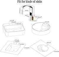 Vista 3 de HALO Grifo de baño sin contacto con sensor comercial automático con cubierta de orificio, placa de cubierta, grifo activado por movimiento, manos