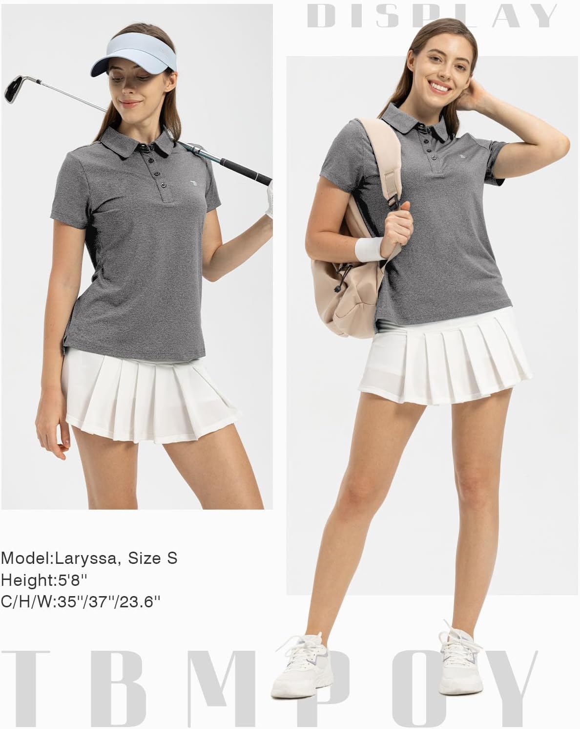 TBMPOY Women's Golf Polo Short Sleeve Shirts Lightweight Moisture Wicking Collared T Shirt Quick Dry 4-Button - Image 7