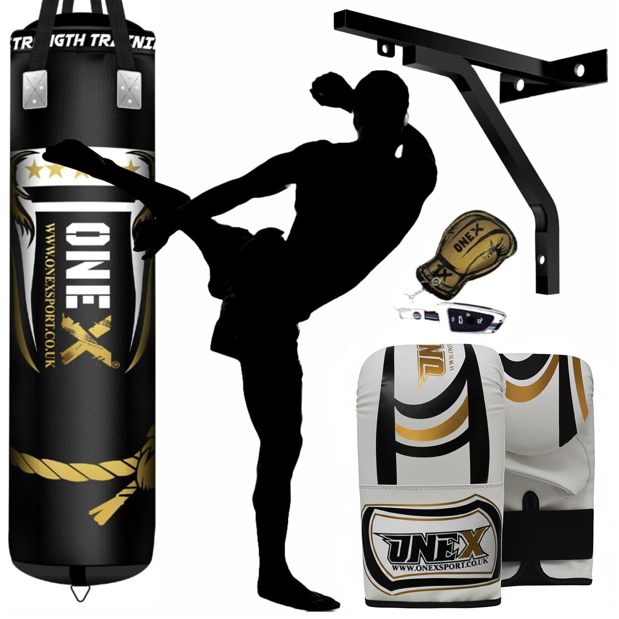 Boxing bag heavy duty Pro Training, punching bag Filled 5ft set, Boxing Gloves punch bag Kickboxing MMA Muay Thai Karate BJJ Home Gym Fitness training punch bags