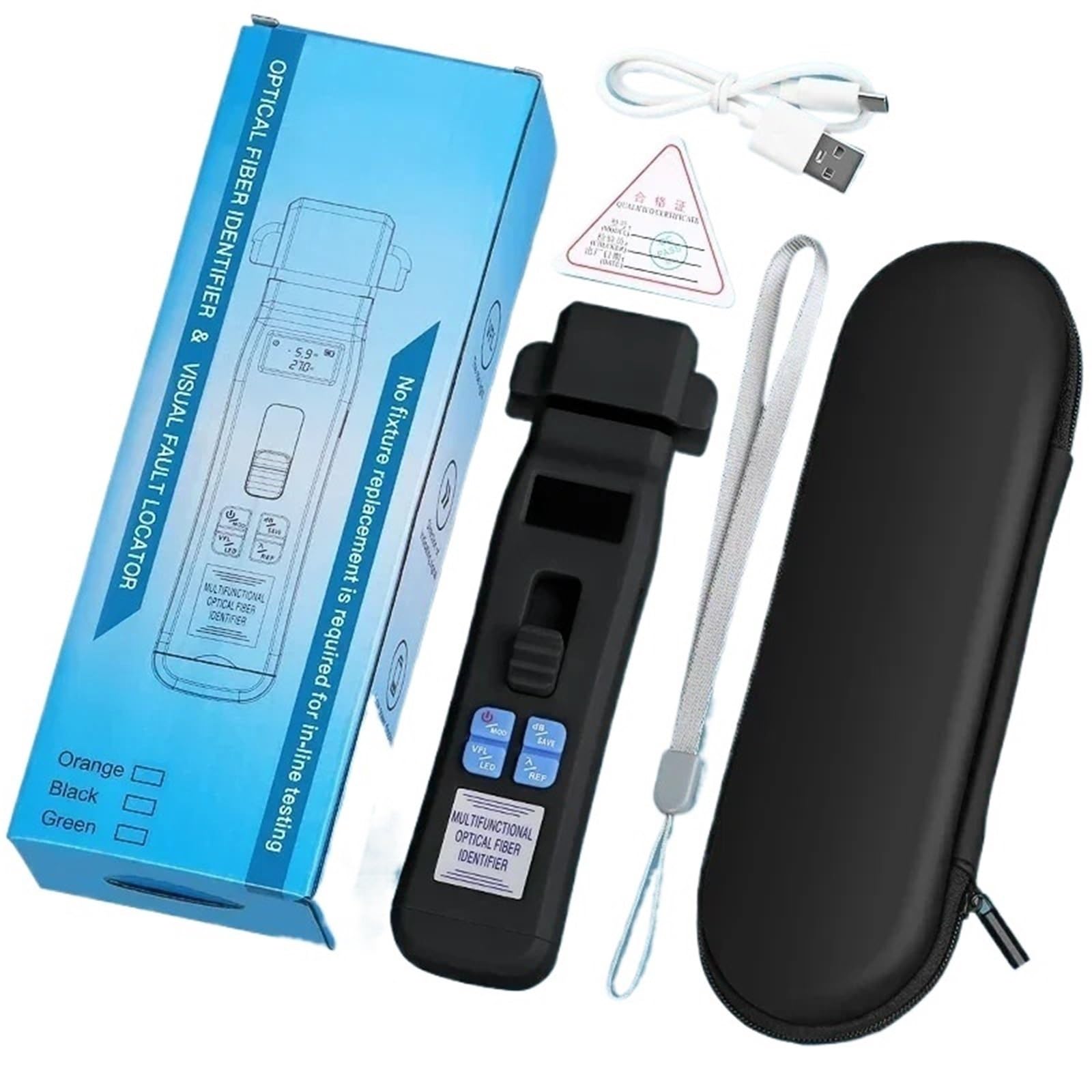 CVFRDD Rechargeable AUA-C607/C605 Fiber Optic Identifier Live With Built In OFI/OPM/LED Light/VFL 800-1700nm SM