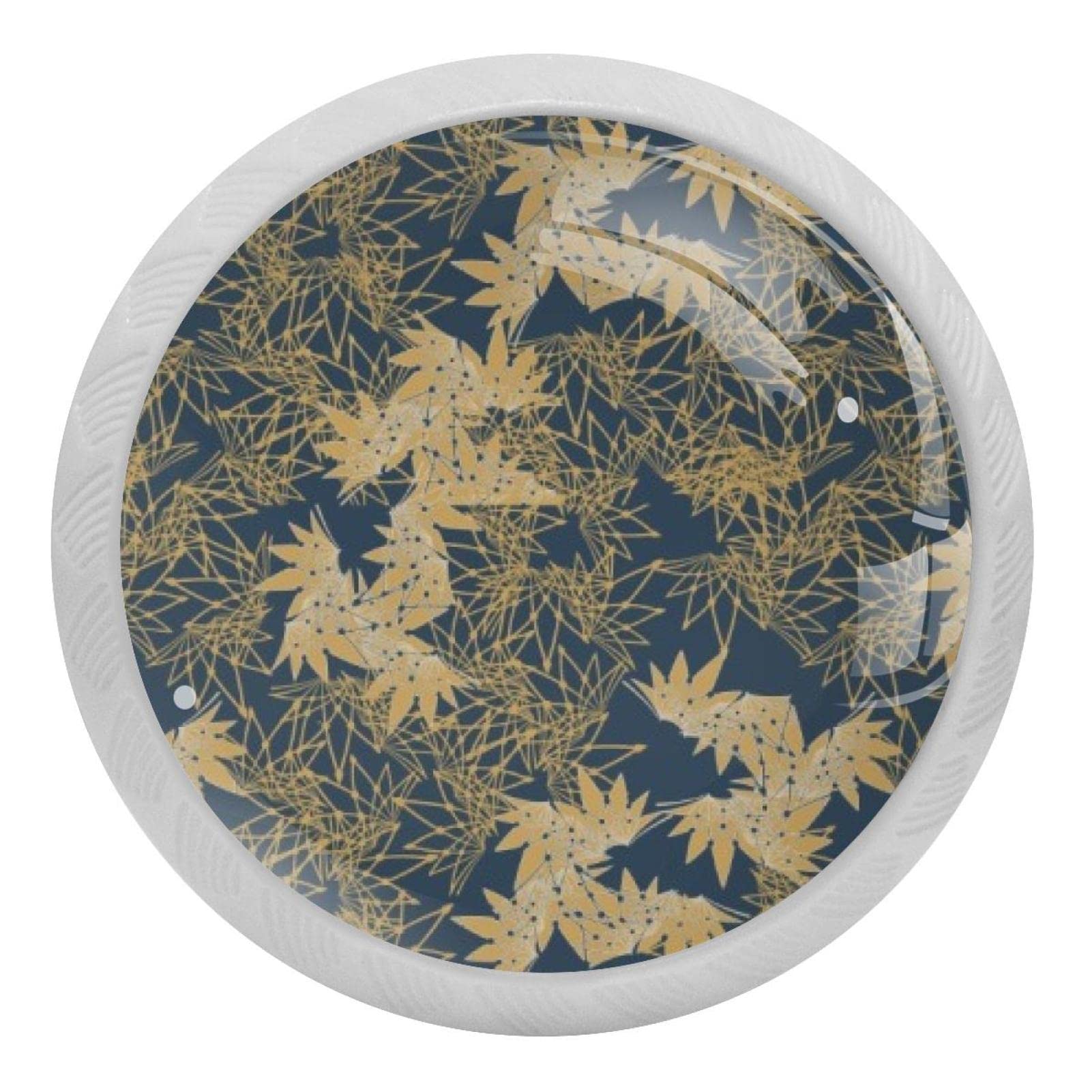 Boutons de porte d'armoire motif feuilles abstraites pour un salon ou une cuisine moderne