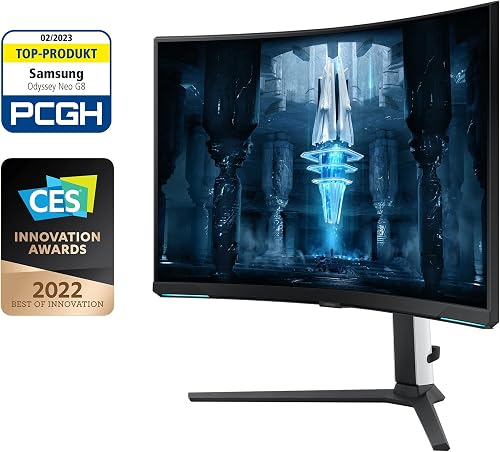 Samsung ODYSSEY Neo G8 32'' 240Hz -1ms, Dalle VA,Incurvé 1000R, Résolution UHD : 3840x2160, 1 000 000:1, HDR 2000, FreeSync Premium Pro, Pied Ajustable, HDMI, DisplayPort - 6