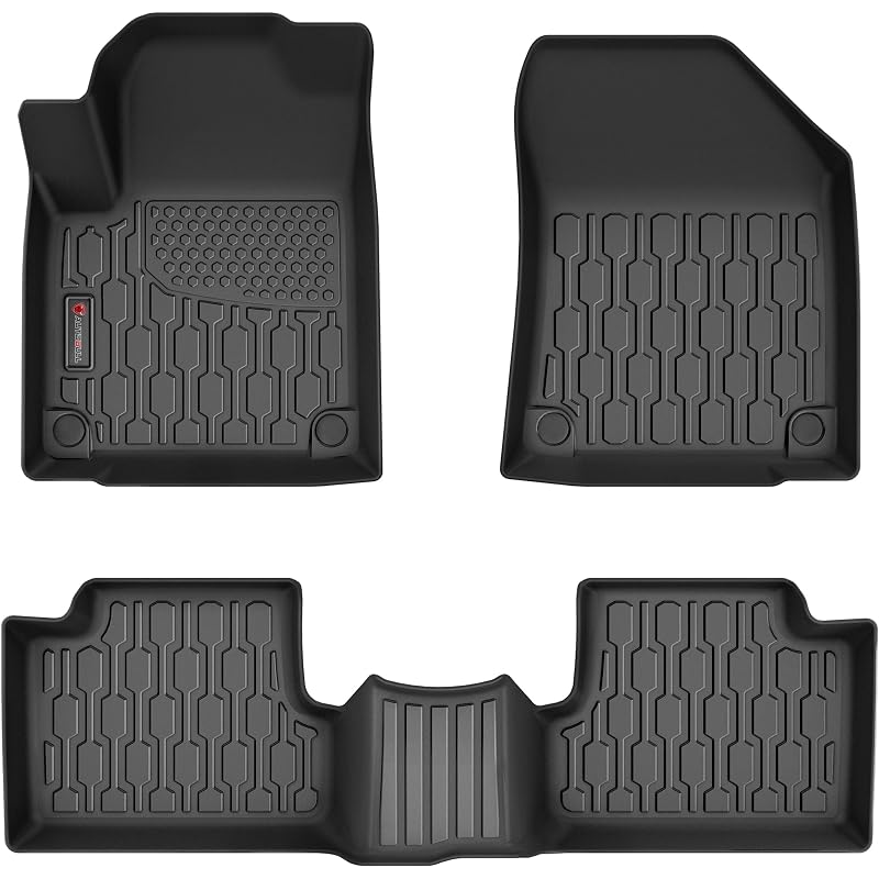 Tapetes automotivos sob medida AutoBull para Jeep Cherokee 2016–2023, em TPE, pretos, 1ª e 2ª fileiras, 3 peças