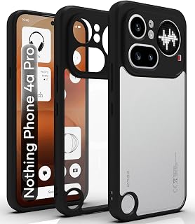 RIGGEAR Shockproof Sleek Hybrid Armor Back Cover Case for Nothing Phone 4a Pro 5G (Clear PC + Black TPU Bumper) Price In India