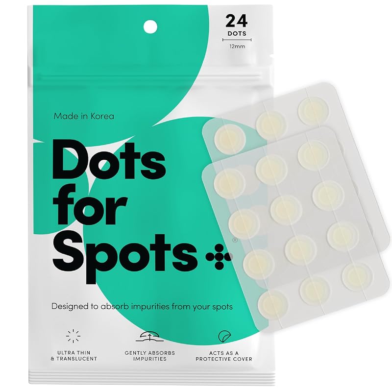 Dots for Spots Adesivos faciais hidrocoloides translúcidos, formato redondo, 24 unidades