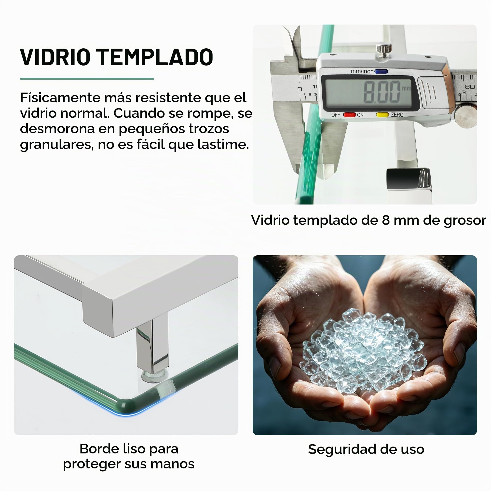 SAYAYO Estanteria Baño, Estanteria Ducha Cristal Pared Accesorios Baño Champú Organizador Baño Pulido Acero Inoxidable Soporte de Ducha de Vidrio para Baño 412mm x 130mm x 70mm, EGC2000-40-C