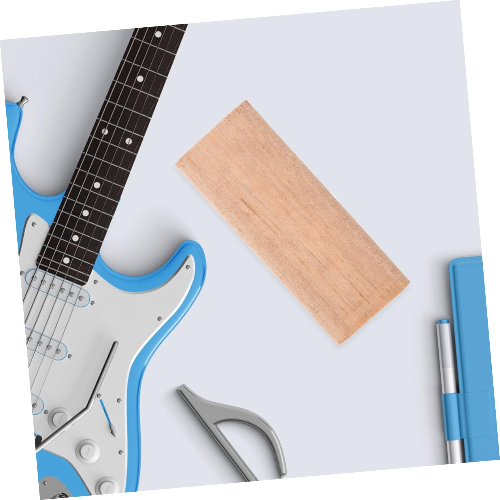 Toddmomy Acoustic Guitar Building Supplies Wooden Tail Block Natural Wood Guitar Support